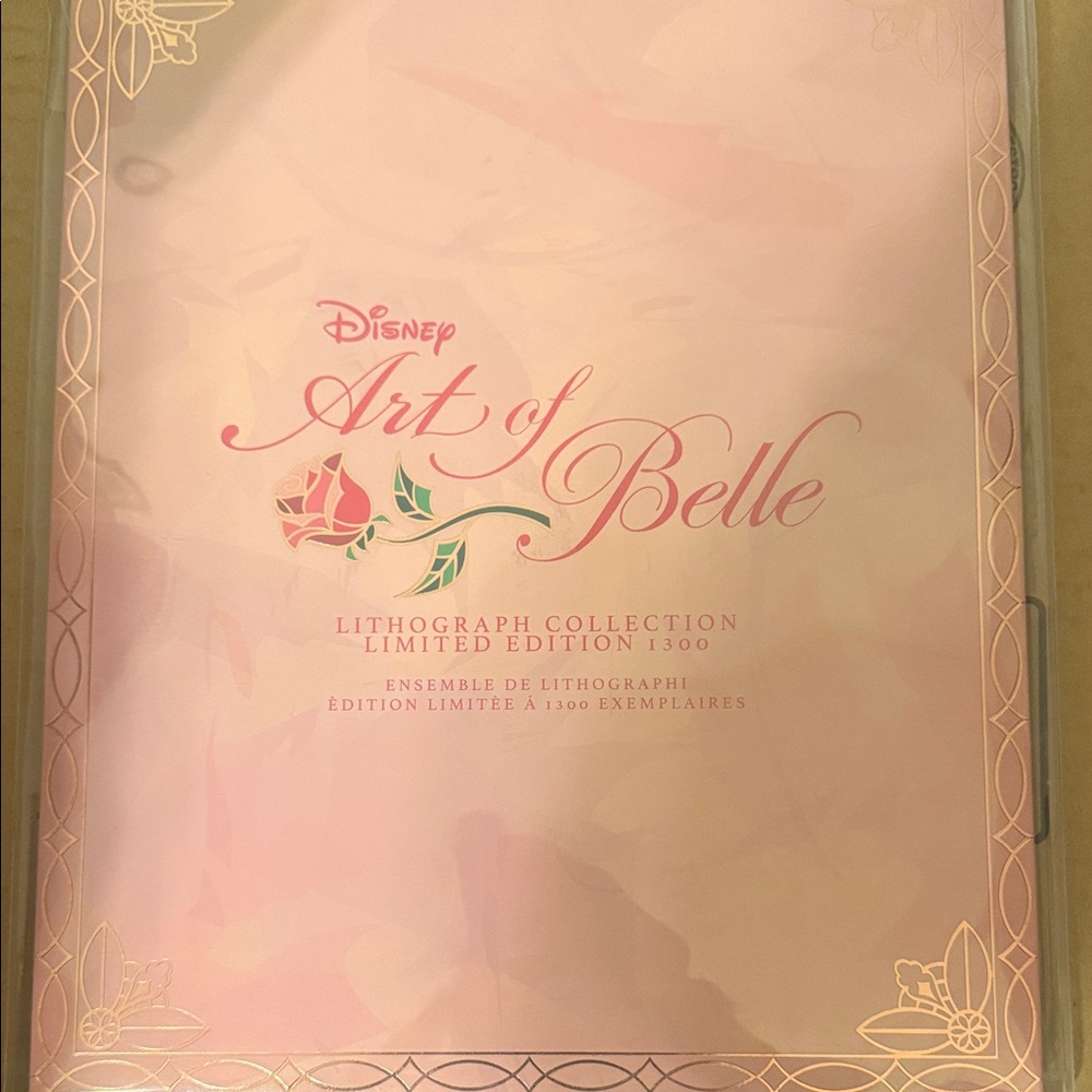 Disney Belle Lithograph in Pink and Gold